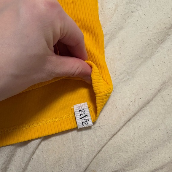 Yellow Ribbed Tube Top - Picture 2 of 2
